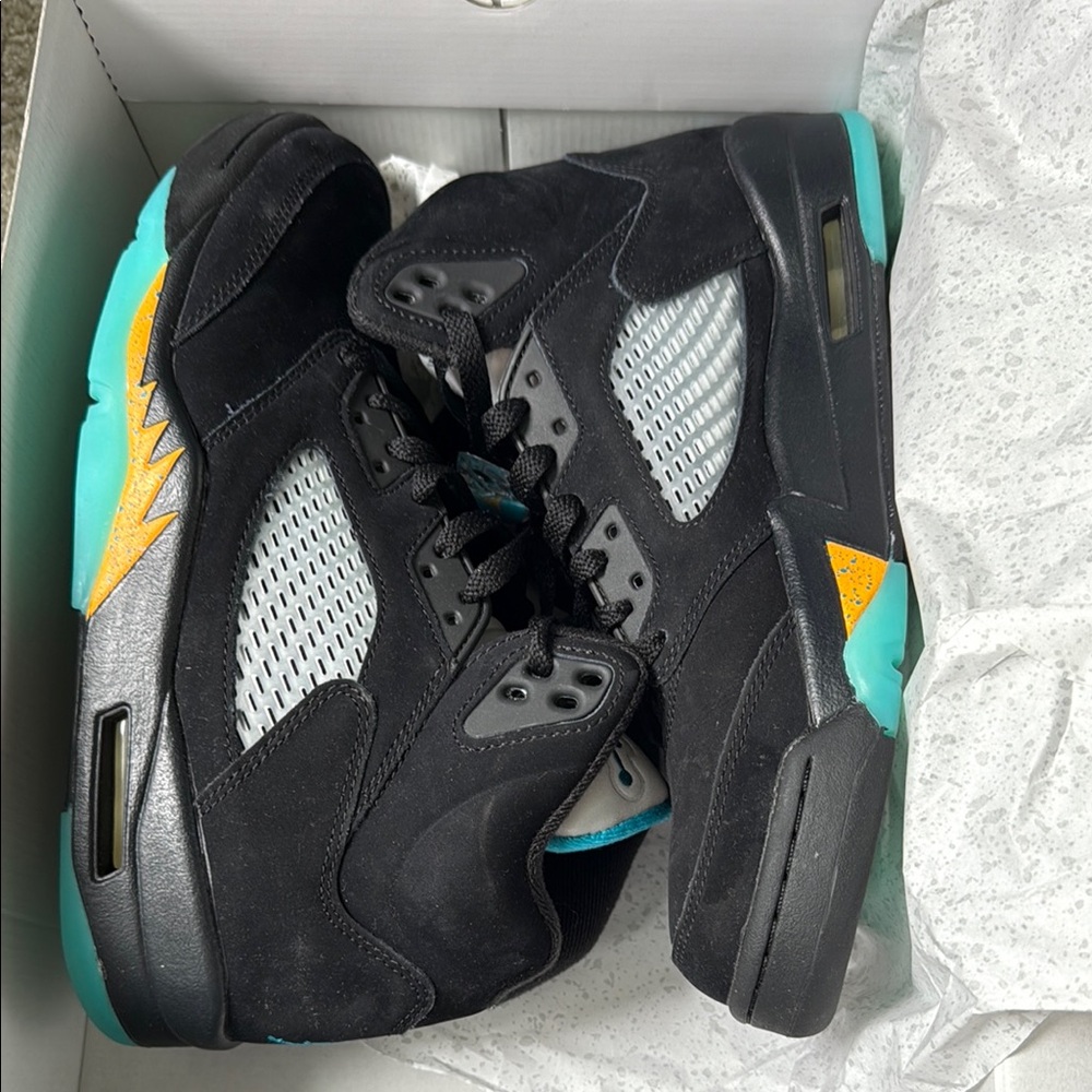 Jordan Athletic Shoes Black and Teal